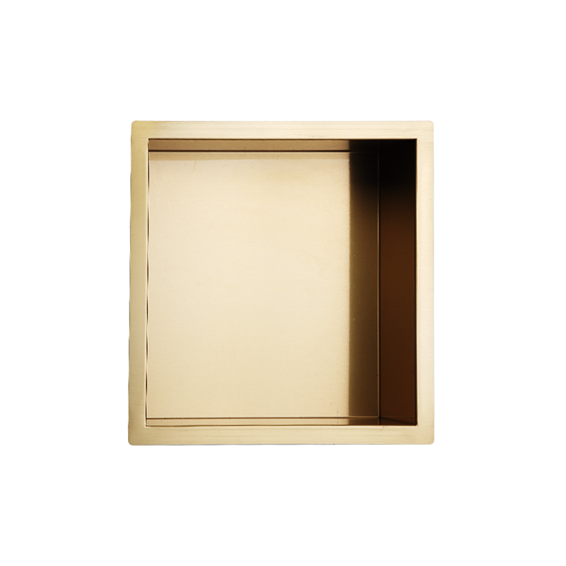 Raft de nișă de duș încorporat auriu dimensiune pătrat rugină 30*30cm